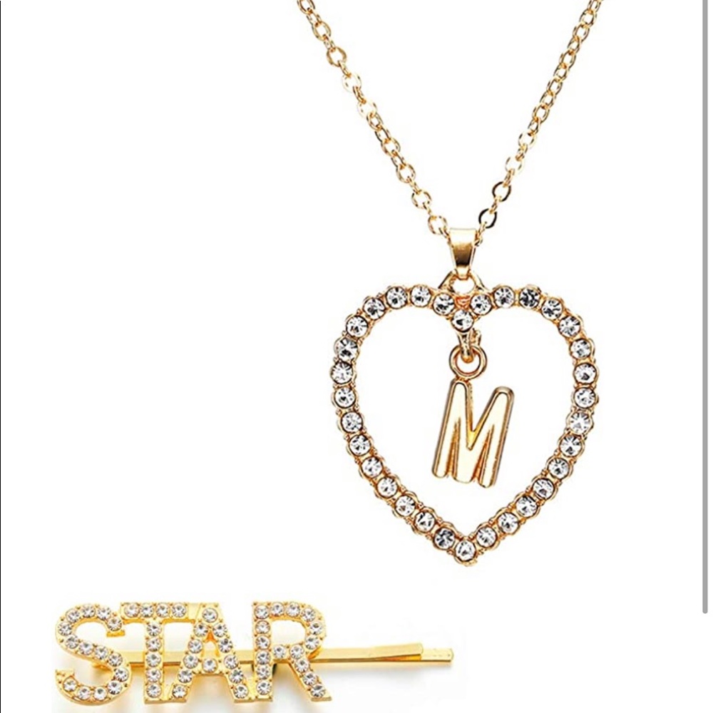 3-pc Stainles Steel Heart Shaped Alphabet Letter S